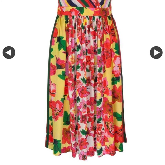 Frogbox Swiss Floral Striped Vneck Dress - Picture 2 of 6